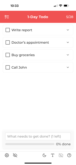 1-Day Todo Screenshot 1 of 5