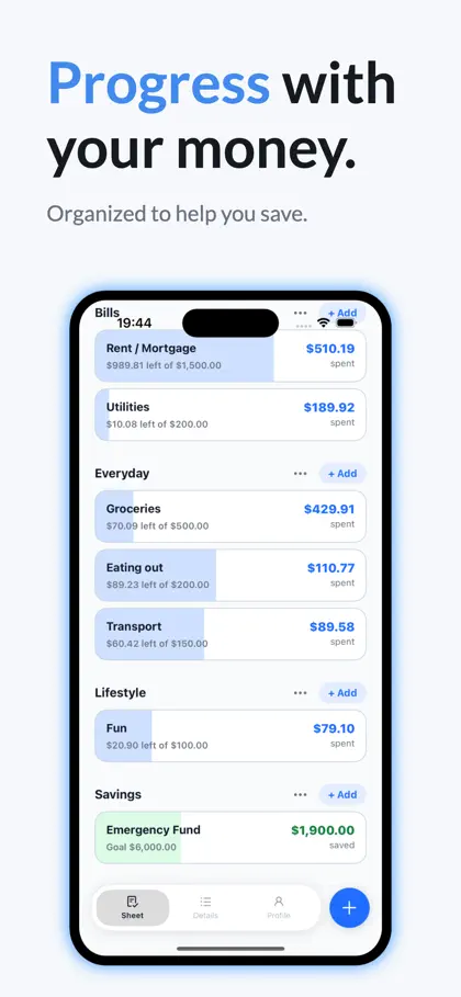 Screenshot 4 di 6 di TapSheet: Budget App