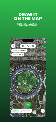 GPS fields area measure map * iPhone screenshot
