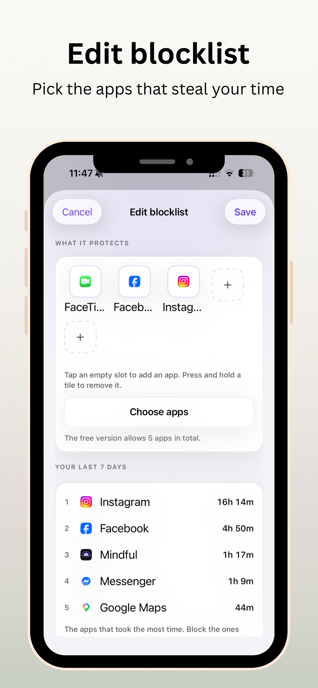 Screenshot 1 of Mindful - Focus & App Blocker