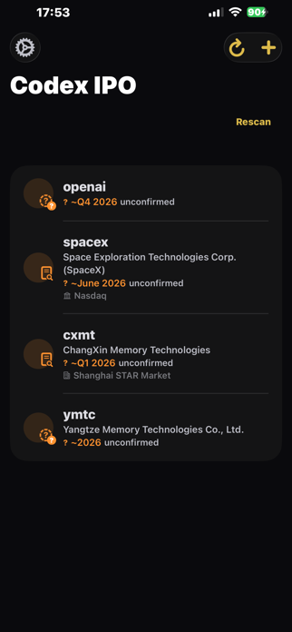 Codex IPO Screenshot 5 of 5