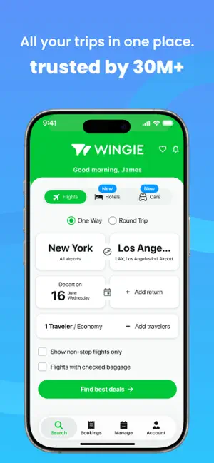 Wingie - Book Cheap Flights screenshot 1