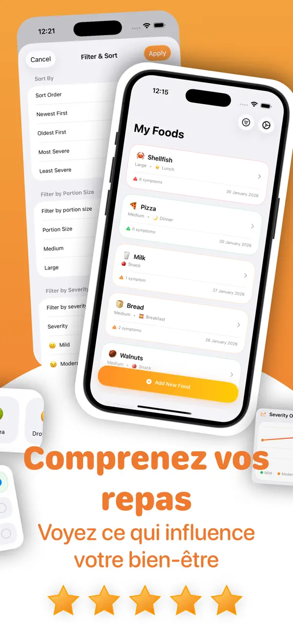 Screenshot #2 pour Suivi Aliments Symptômes