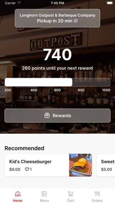 Longhorn Outpost & Barbeque iPhone screenshot 1 - Food & Drink app