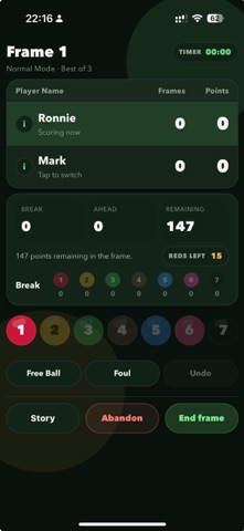 CueCraft Snooker Scoreboard Screenshot 5 of 10