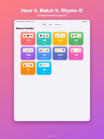 Rhyming Words for Kids iPad screenshot