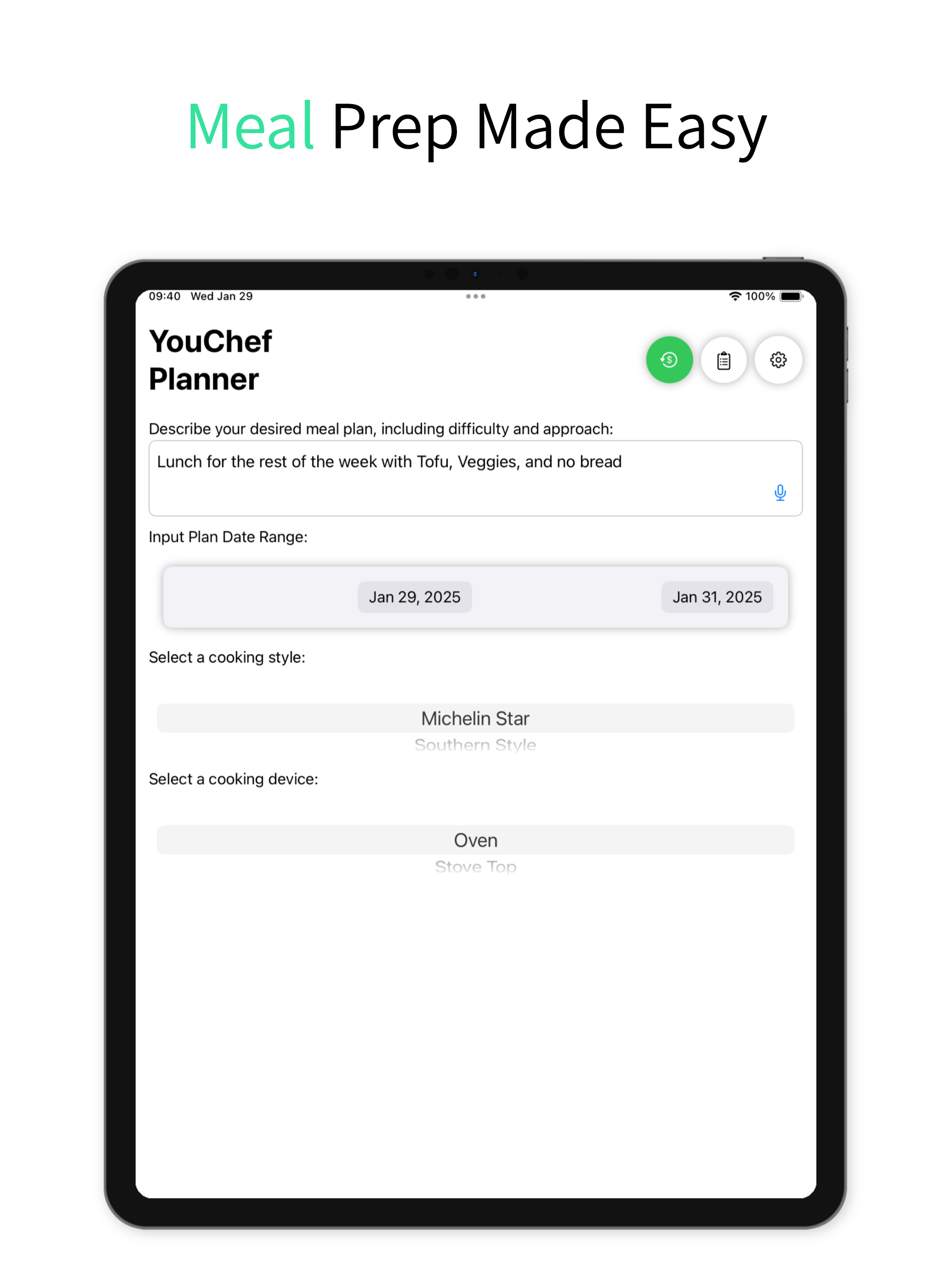 YouChef Planner