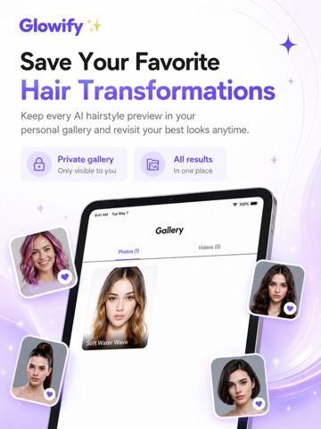 Glowify Ai: Hair Creator iPad screenshot