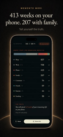 Memento Mori: Life Calendar iPhone screenshot
