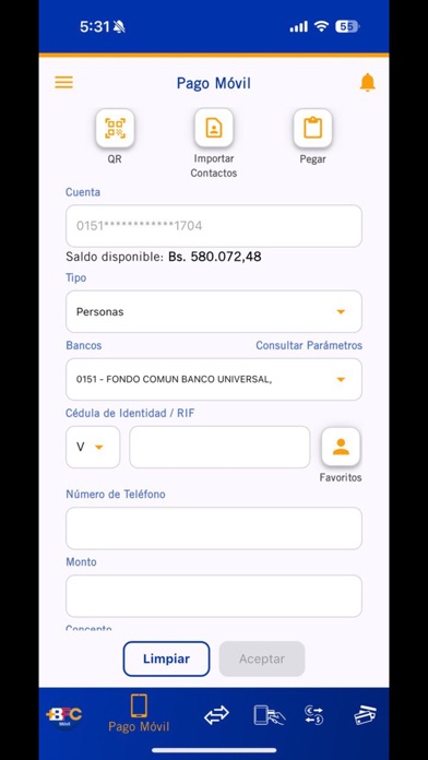 BFC Móvil iPhone screenshot 5 - Finance app