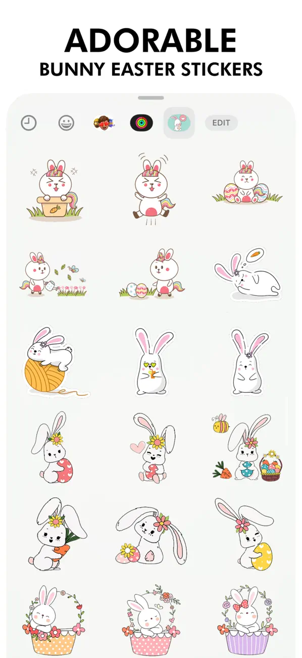 Screenshot #2 pour Adorable Bunny Easter Stickers