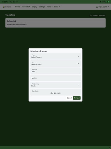 Corn Growers State Bank Mobile iPad screenshot