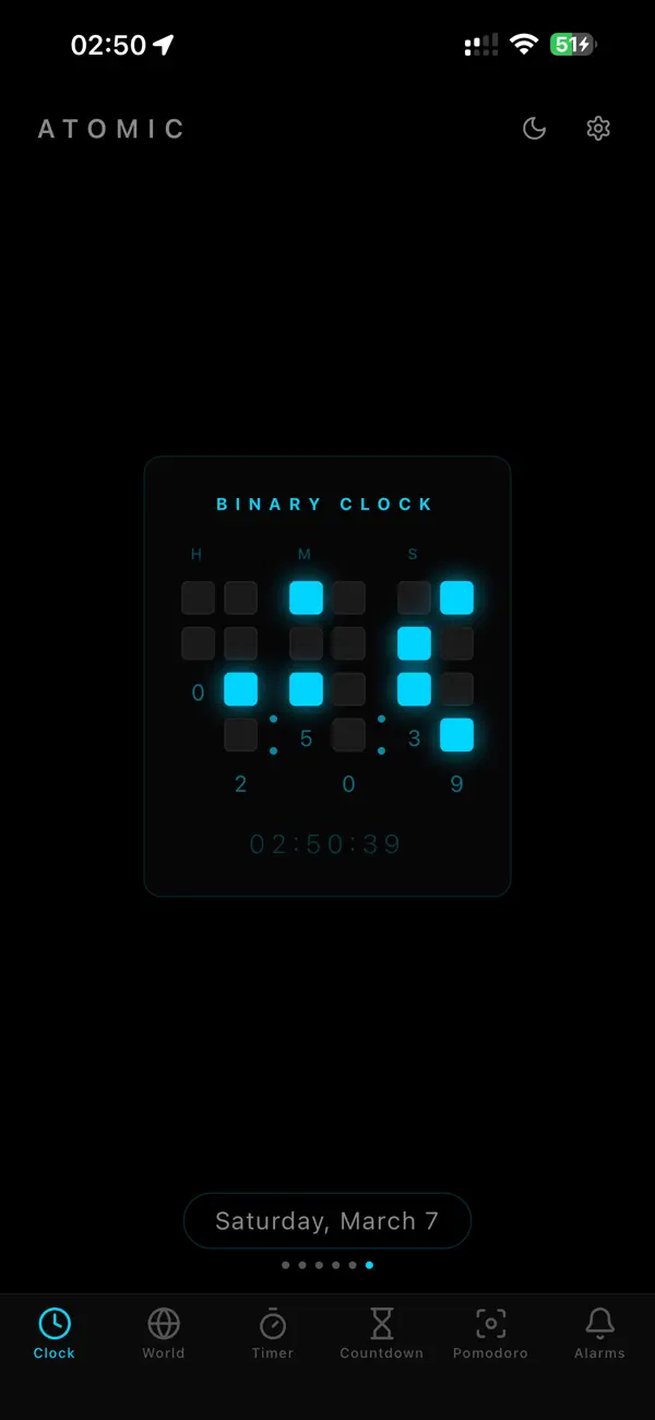 #5. Atomic Clock App (iOS) Tekijänä: Gianfranco Antenucci