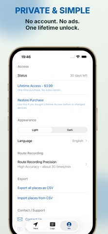 Easy Location Log iPhone screenshot