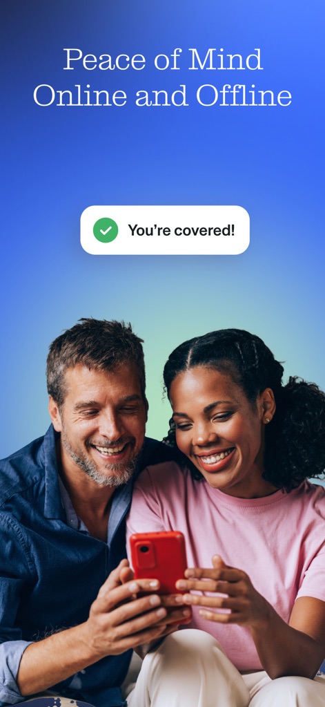 Aura: Security & Protection - This visual emphasizes the app's comprehensive protection with a clear "You're covered!" message, reassuring users of their digital safety.