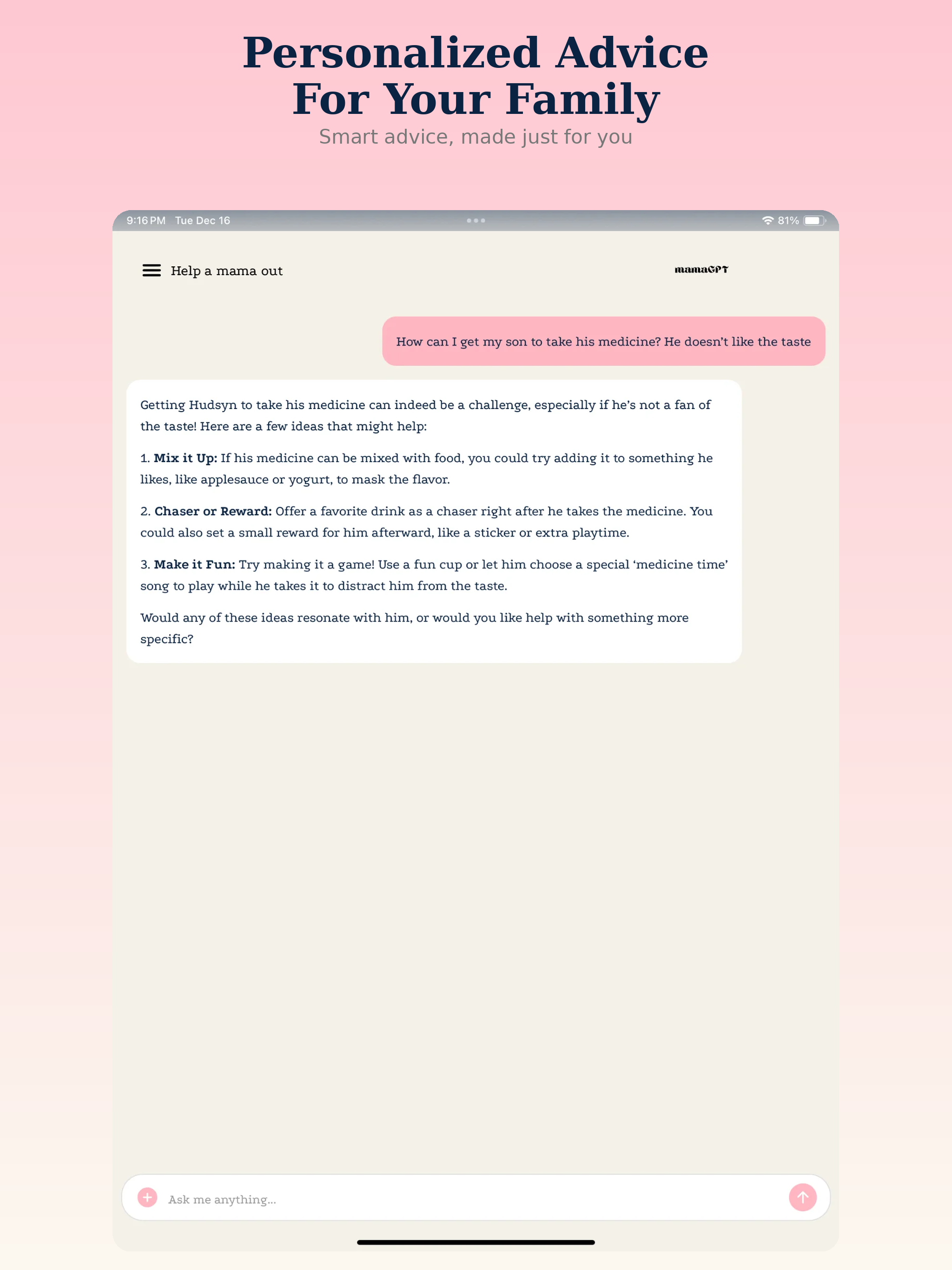 mamaGPT: AI Mom Assistant