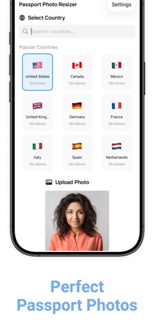 Biometric Passport Photo sizer screenshot
