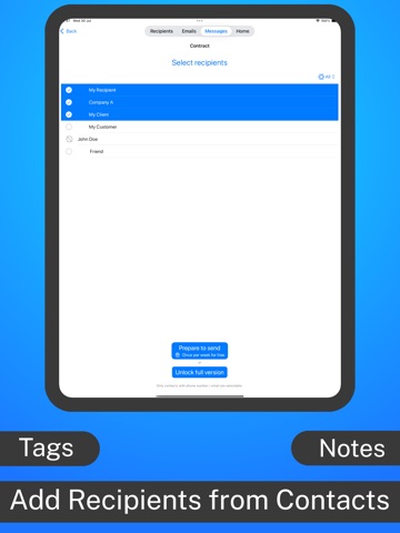 SMS Newsletter: Send bulk sms iPad screenshot