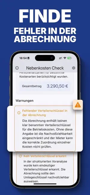 Nebenkosten KI Analyse screenshot 2