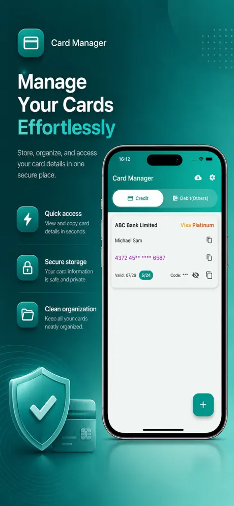 Card Manager Pro interface