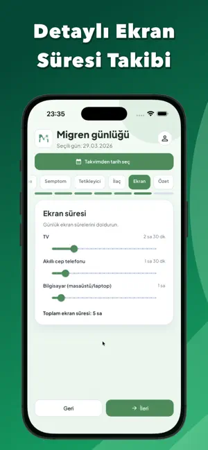 Migren ve Başağrısı Günlüğü screenshot 4