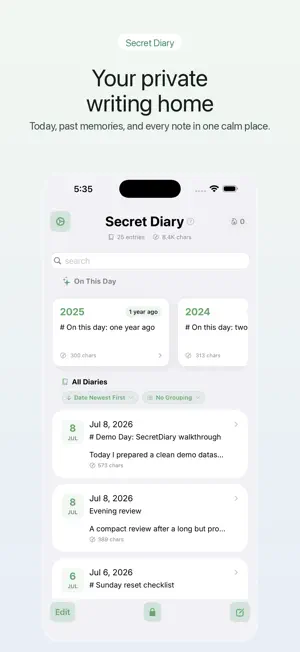 Secret Diary - password notes screenshot 1