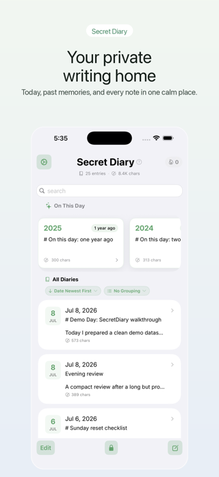 Secret Diary - password notes Screenshot 1 of 9