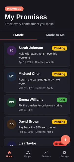 PromiseKeeper: Track Promises screenshot 2