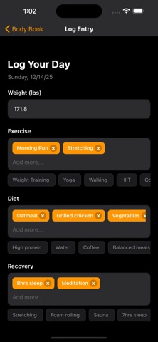 Body Book - Health Tracker screenshot