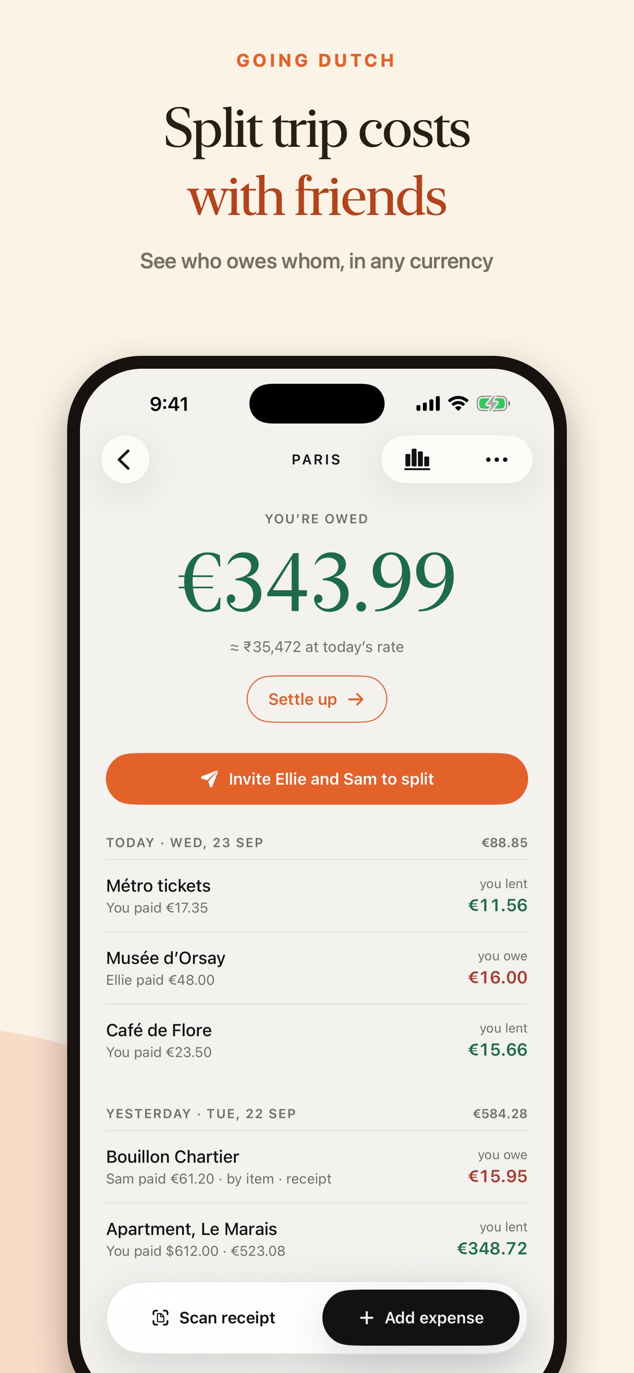Screenshot 1 of Going Dutch - Split Expenses