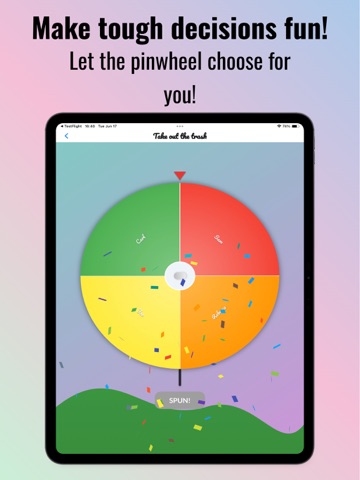 Pinwheel Decision Maker iPad screenshot