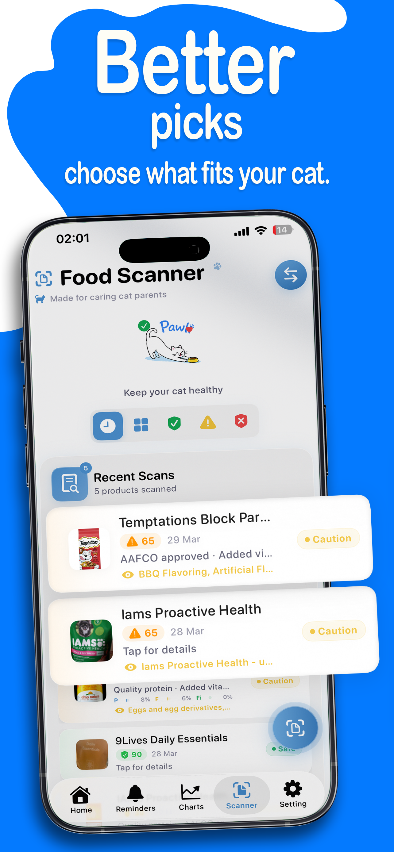Pawli: Cat Health & Food Scan