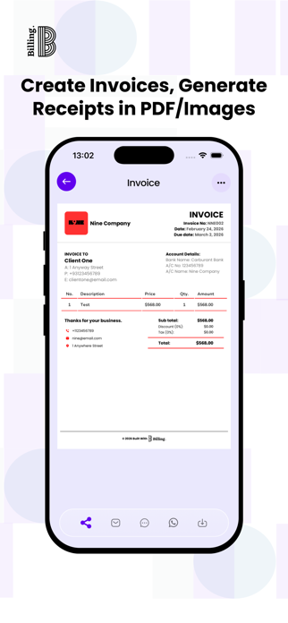 Billing Plus - Invoice,Receipt Screenshot 3 of 10