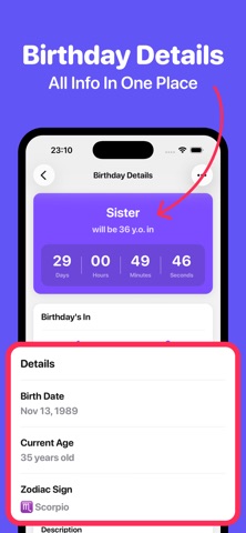 Birthday Countdown • Reminders screenshot