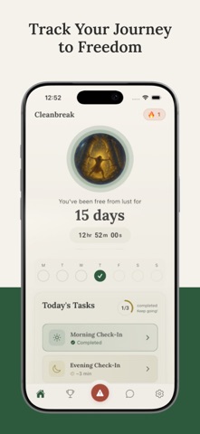 Cleanbreak: Quit Porn Tracker iPhone screenshot