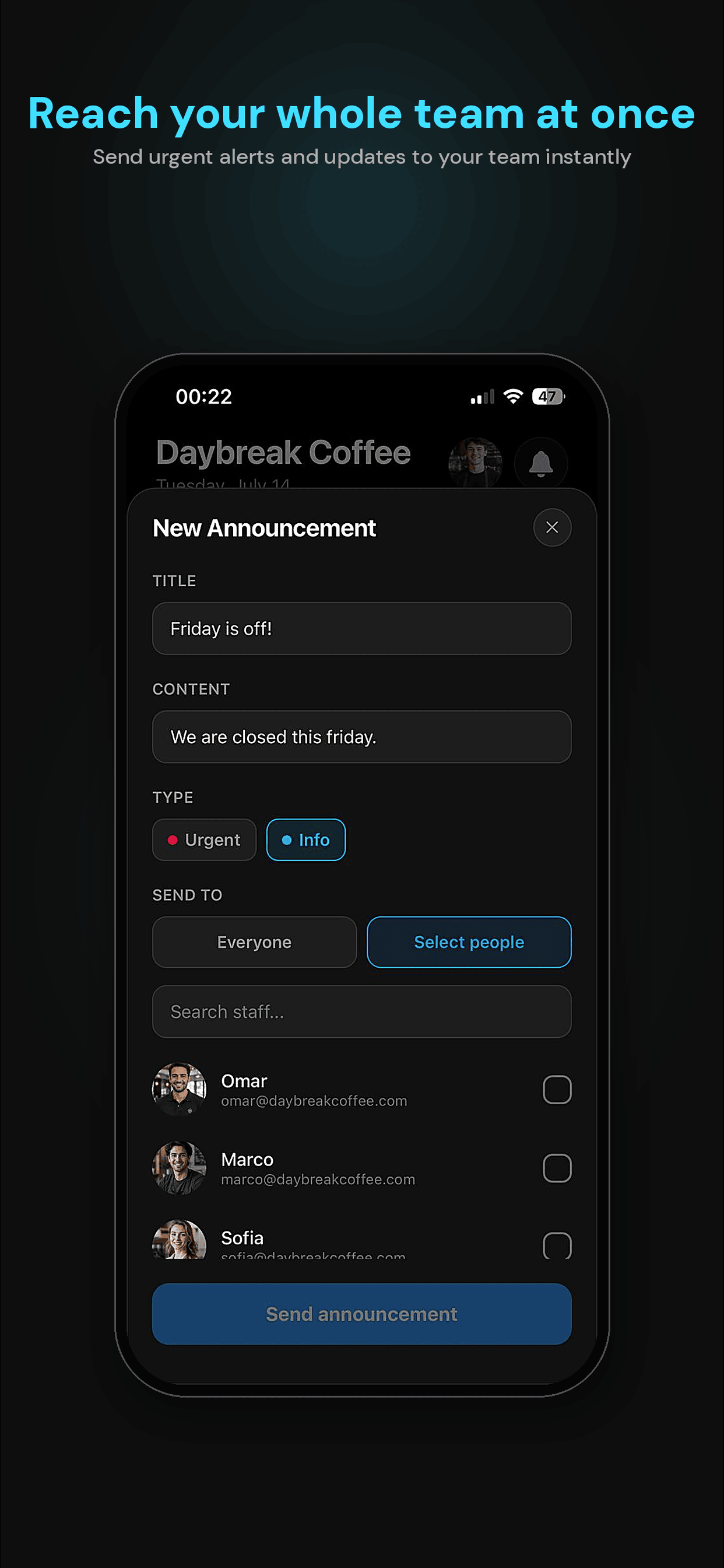 Huddle: Shift & Staff Planner screenshot 10