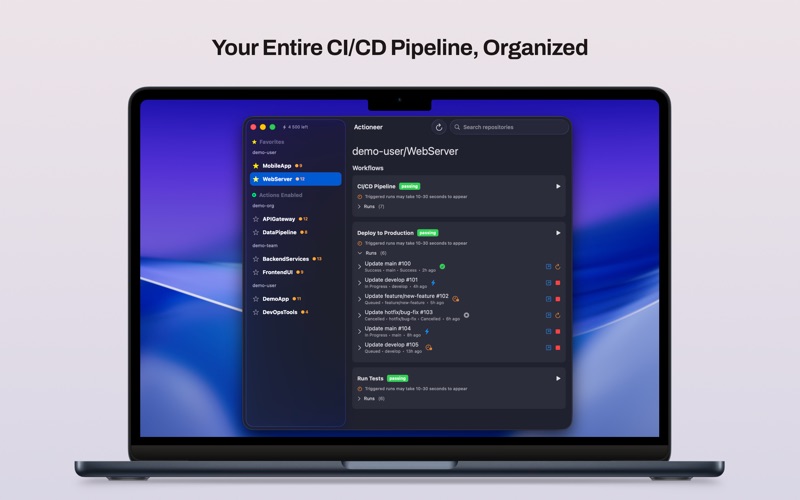 Actioneer - Command your CI screenshot