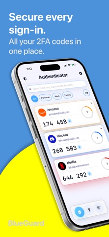 BlueGuard: Secure Vault & 2FA Screenshot 1 of 10