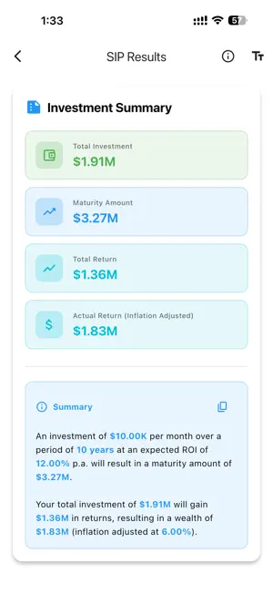 SIP Wealth Calculator screenshot 2