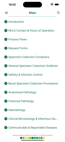 NHLS Laboratory User Handbook screenshot