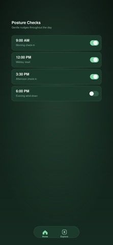 PostureCalm iPhone screenshot