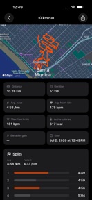 Fitness GPX screenshot