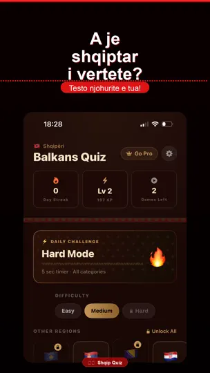 Captura de pantalla de Shqip Quiz en iPhone 1