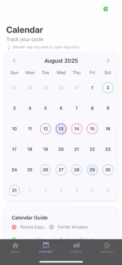 Screenshot von LocalOne Period & Cycle auf dem iPhone 4