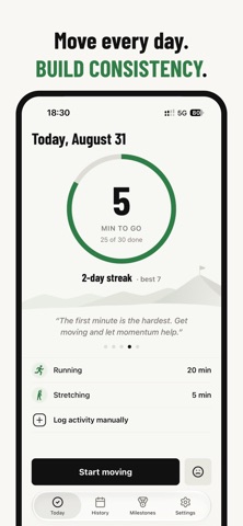 UNSKIP: Fitness Habit Tracker iPhone screenshot