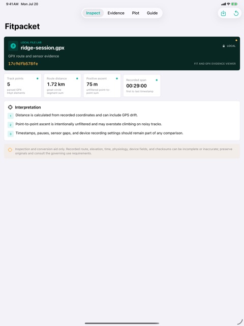 Fitpacket: Activity Files screenshot 2