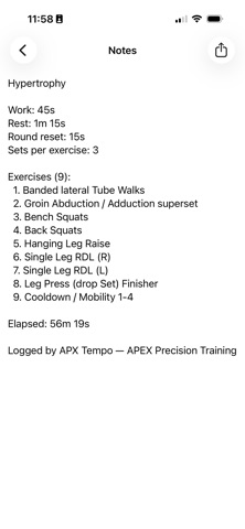 APX Tempo: Workout Log & Timer Screenshot 2 of 6
