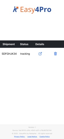 Carrier Tracking App Screenshot 2 of 3