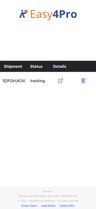 Carrier Tracking App Screenshot 2 of 3