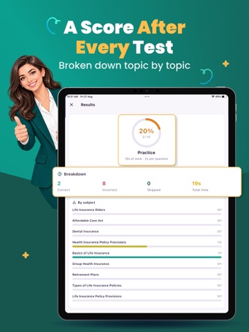 Life & Health Insurance Exam iPad screenshot